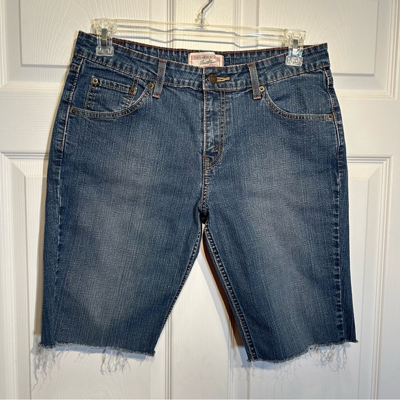 Levi Strauss signature Blue Denim Cutoff Shorts Size 10 - Picture 1 of 8